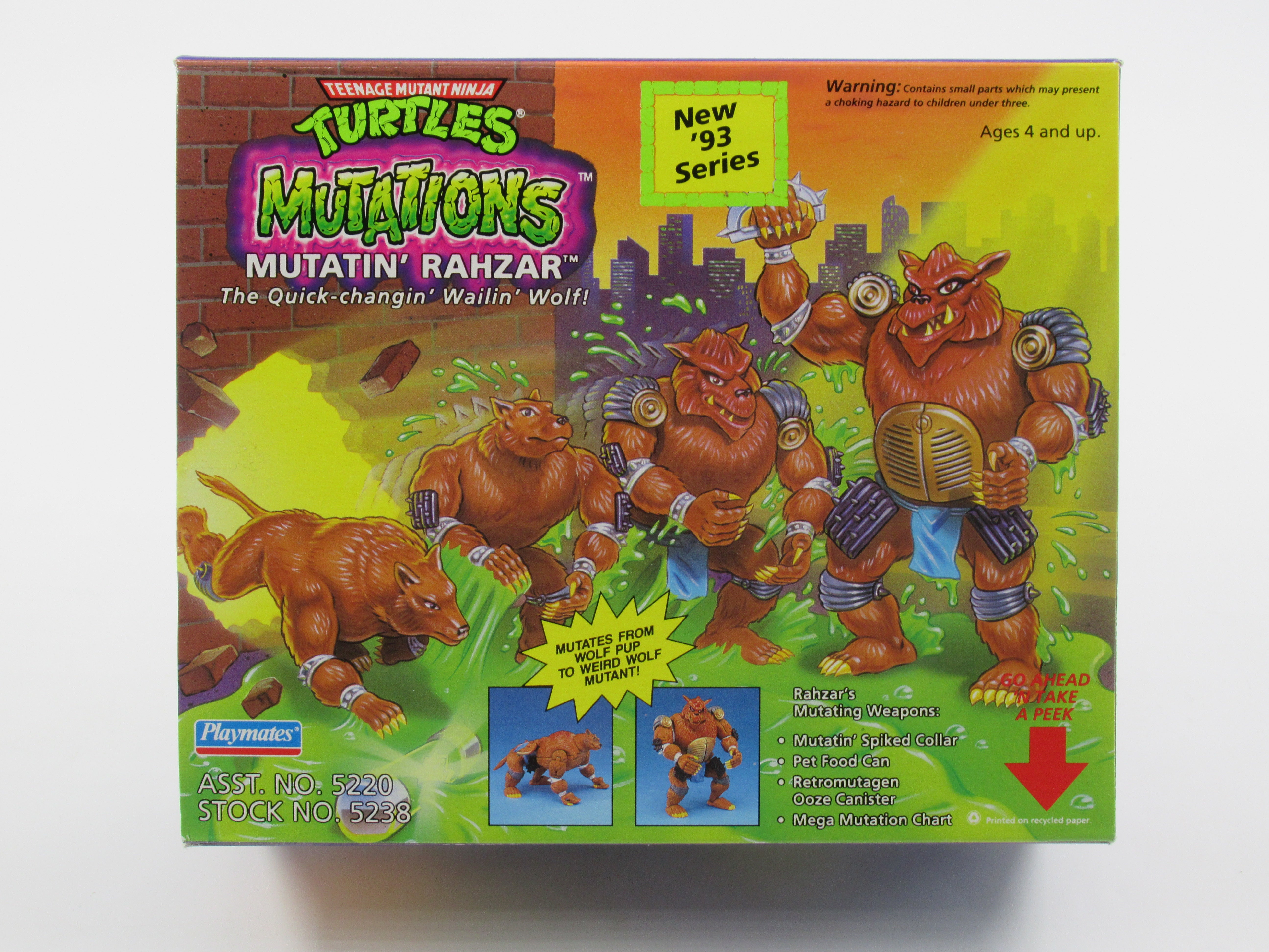 Teenage Mutant Ninja Turtles Mutatin' Rahzar 4.5" Figure TMNTs - Playmates (1993)